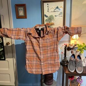 Mossimo Supply Co. Orange and Purple Plaid Men's Shirt